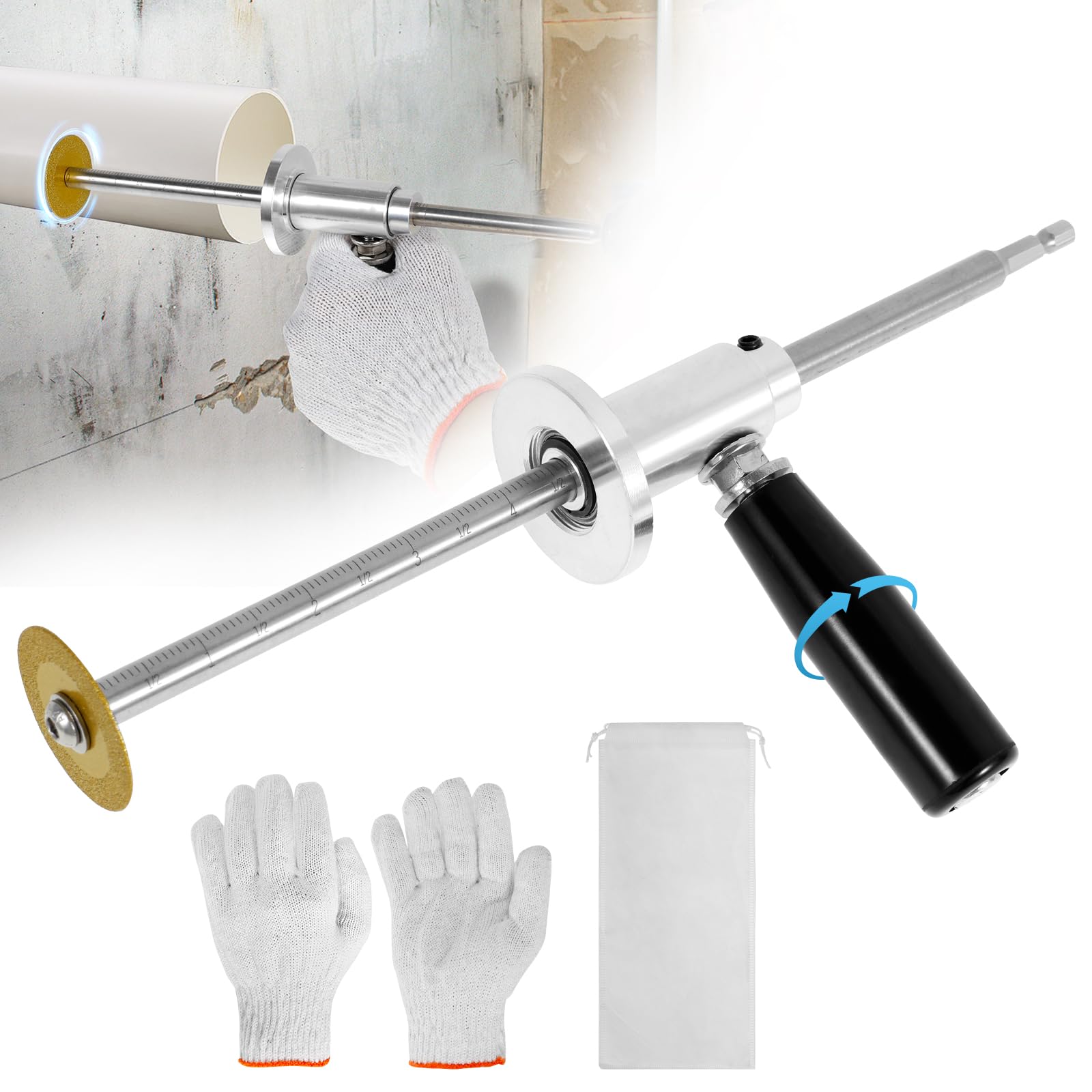 Inside Pipe Cutter For PVC Pipe Cutter Tool,6Pcs Saw Tooth Blades Plumbing Internal Plastic Abs Pip