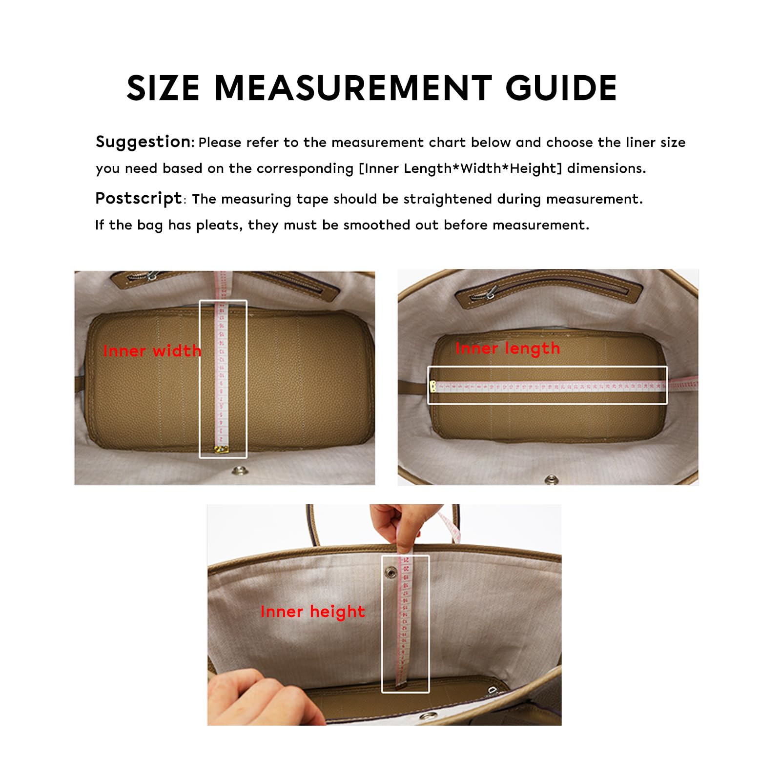 GIVLEFLY Organizador de bolsas de mano para bolsas (tamaño grande)