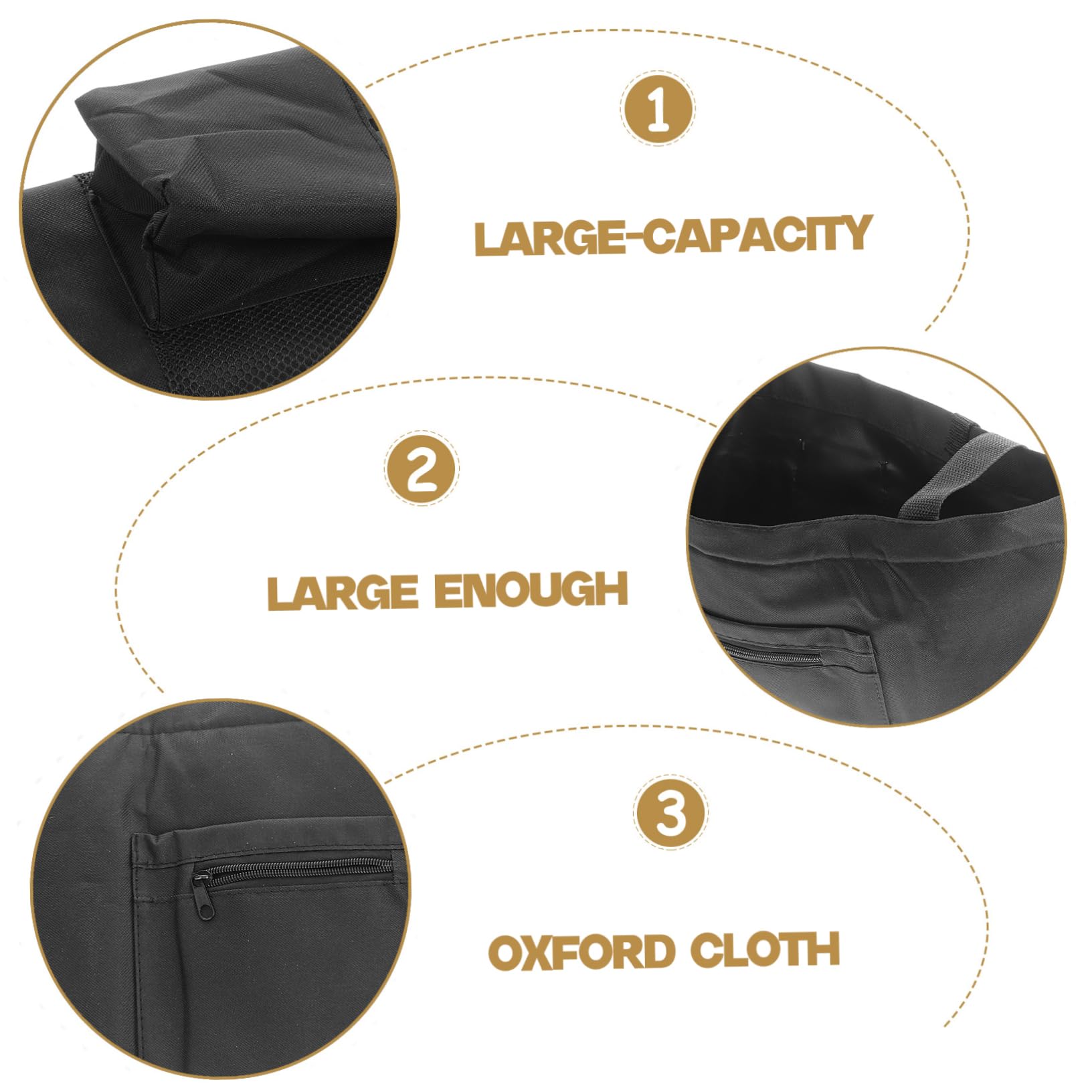 Bolsa Colgante para Andador de Tela Oxford Negra, Gran Capacidad | Ligera y Fácil de Transportar, Práctica para Compras y Salidas al Aire Libre