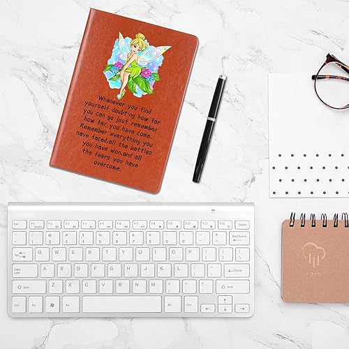 Miniatura 5 de JOHSBYD Tinkerbell - Cuaderno de cuero para fanáticos de la película, todo lo que necesitas es fe confianza y un poco duendecillo, diario de polvo