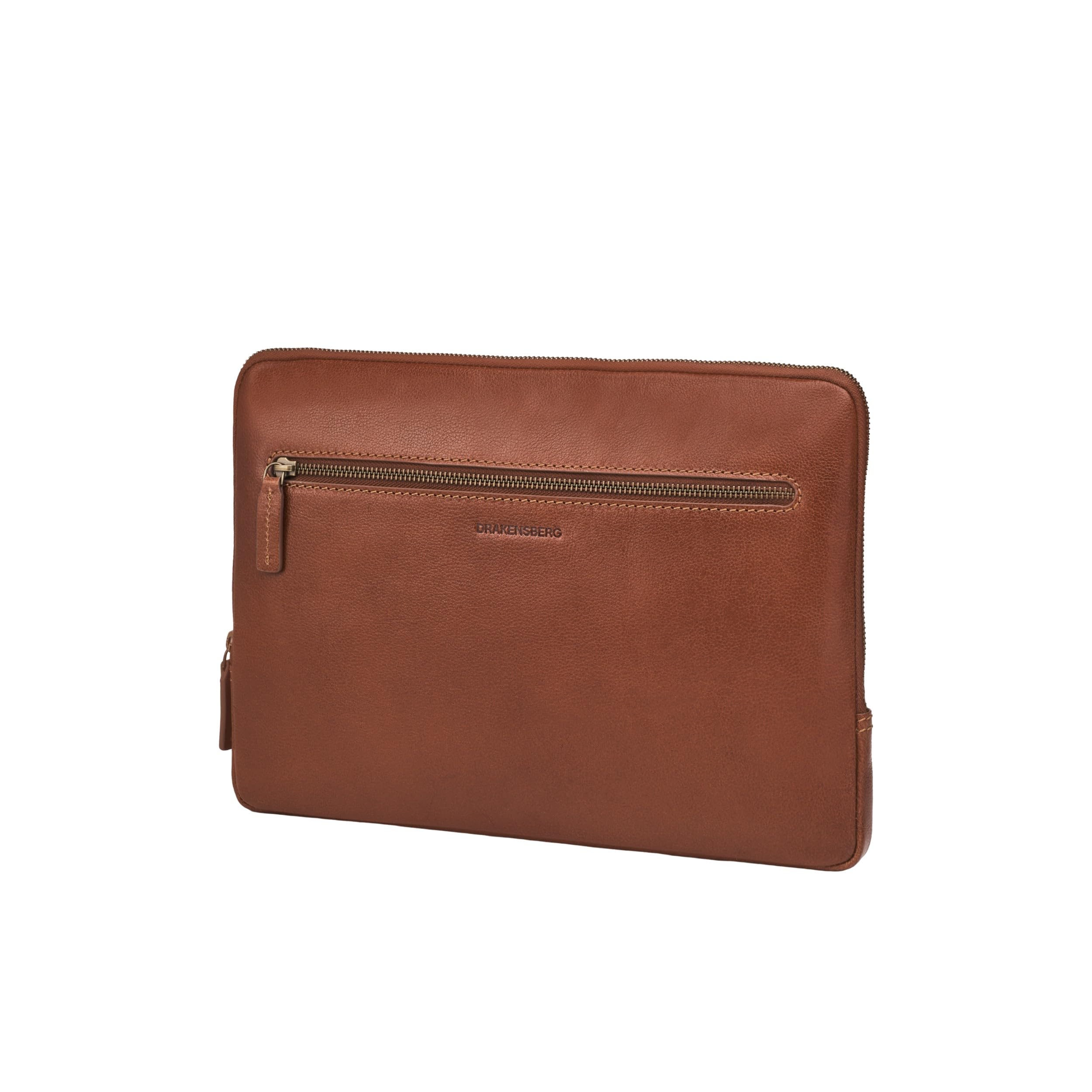 DRAKENSBERG Skórzane etui na laptopa 'Alessio' 14 cali Sleeve, uniwersalne do wszystkich notebooków 14" i 13,3", wysokiej jakości - kasztanowo-brązowy, DR00513