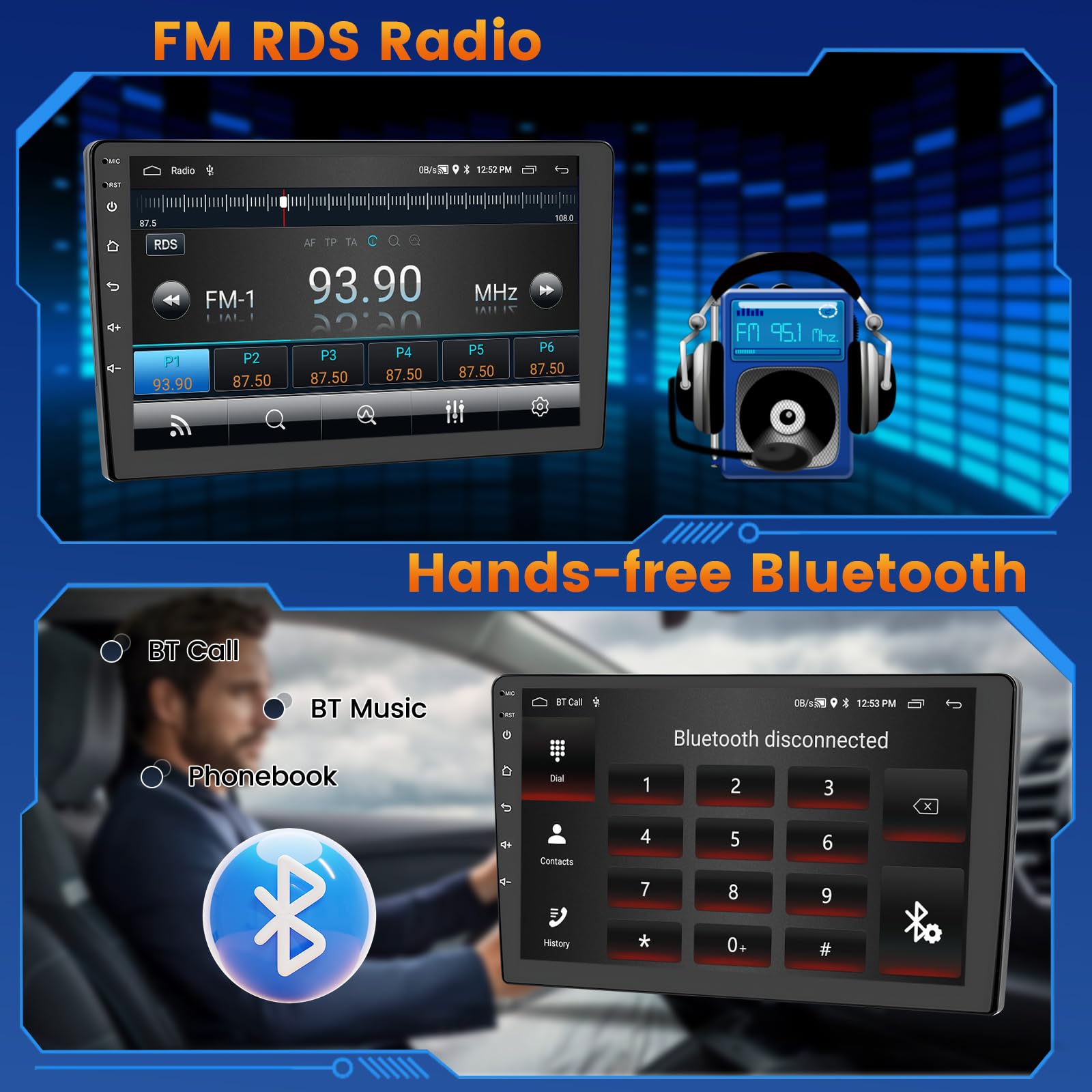 [2+64GB] Inefala Autoradio Android para Seat Leon MK2 2005-2012, 9" Pantalla Radio Coche Bluetooth con Wireless Carplay Android Auto GPS WiFi RDS/FM SWC USB Canbus Cámara de Marcha Atrás Mic — view 5