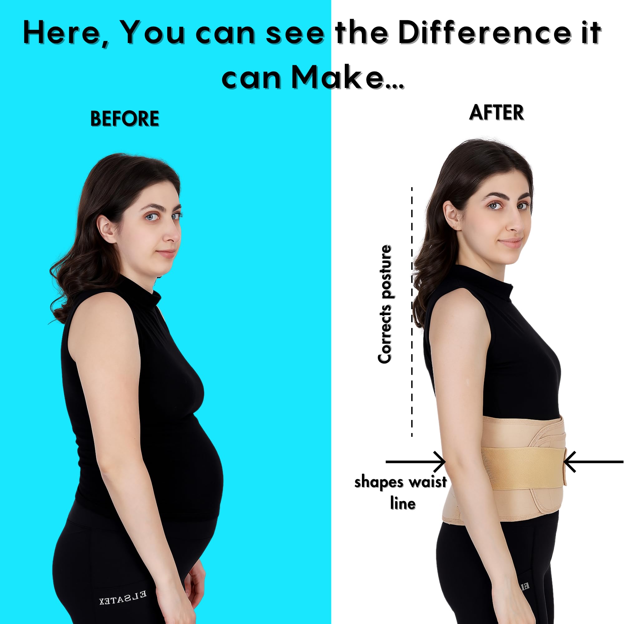 Little Love Postpartum Belt After Delivery C Section – Abdominal Belt | Pregnancy Belts After Delivery | Maternity Abdominal Binder | Belly Belt for Women | C Section Belt | Tummy Support | Belt for Both Men & Women(Universal) (Beige) - Image 5 thumbnail