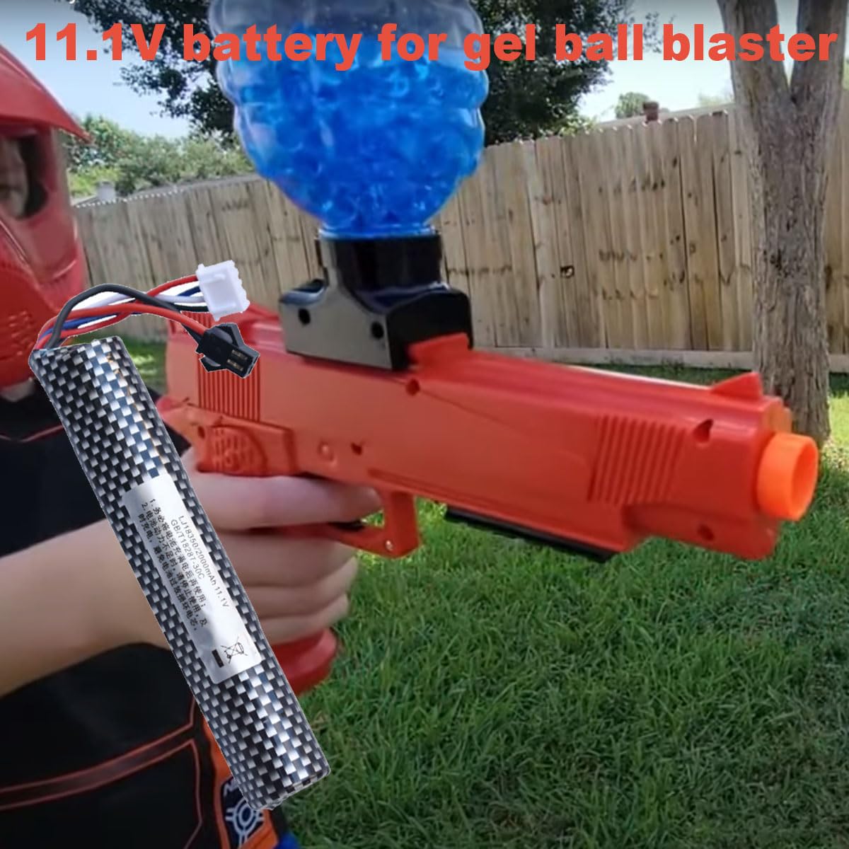 funkawa Water Bead Gel Ball Blaster 11.1V 2500mAh Rechargeable Battery XT30 Plug with Charging Cable, Airsoft Battery 11.1V for Airsoft Gel Ball Blaster(1-Pack)