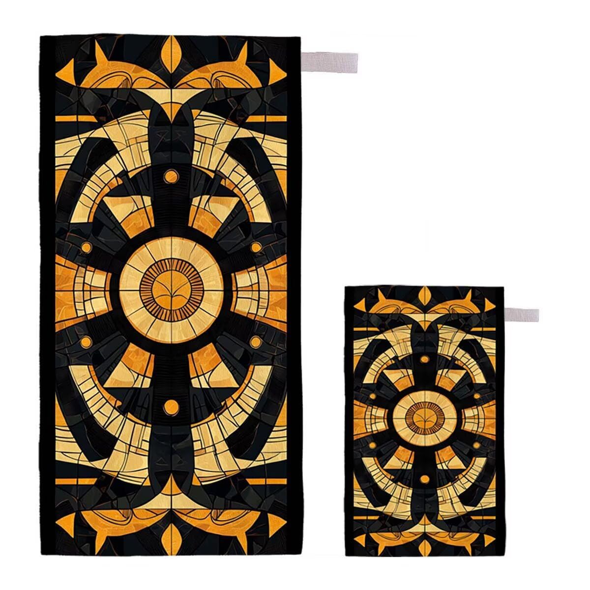 Telo Mare XXL 220x100cm/35x70cm, 2 Set Telo Mare Microfibra Moderno Asciugamano Palestra Uomo, Antisabbia, Leggero, Asciugatura Rapida, Teli da Spiaggia Grandi Accessori per Camping Natation Yoga I-55