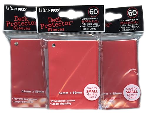 Protectores para cartas tipo Yu-Gi-Oh Ultra Pro Deck Protector color rojo 3 paquetes de 60 unidades