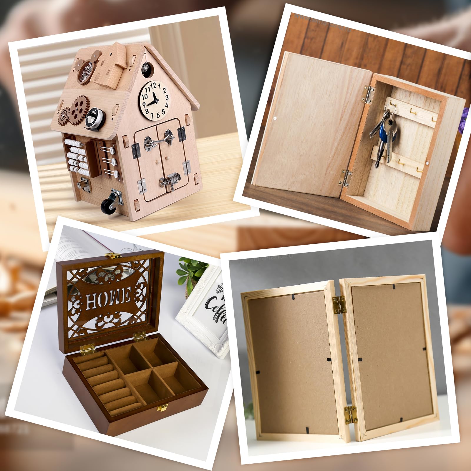 120 Pcs 1 inch Small Hinges,4 Colours Hinge for Wooden Boxes,Small Cabinet Hinges with 480 Screws and 1 Screwdriver,Door Hinges for DIY Crafts,Jewelry Box,Cabinet - Image 4