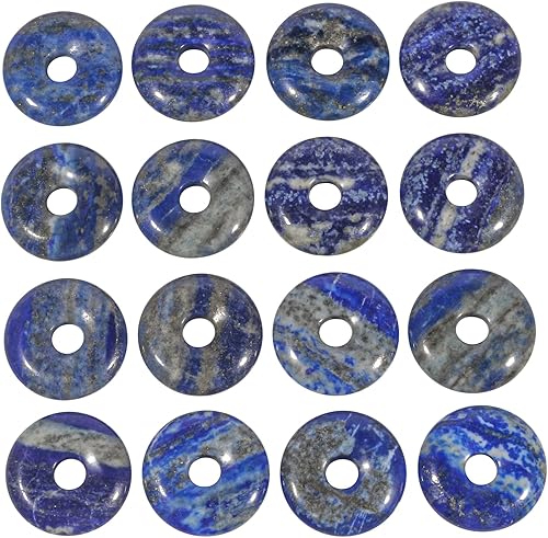 Miniatura 3 de Loveliome Dijes de cristal en forma de dona, 3 piezas de amuleto de moneda de la suerte con agujero grande, círculo de paz, colgante de cristal