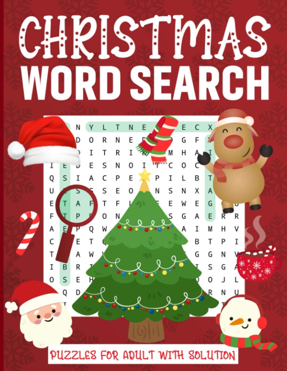 Christmas Word Search Puzzles for Adult with Solution: Holiday Funny Challenging Wordsearches with Solution to Challenge Your Brain Word Search Puzzle ... Book for Adults 2000+ Words for Searching