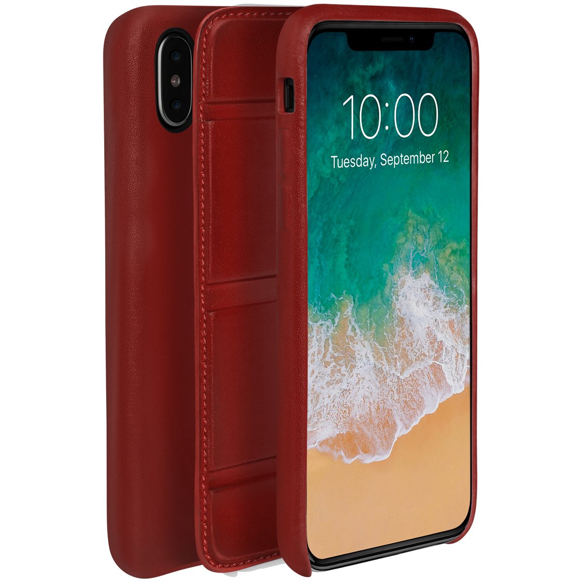 Premium Leather Cell Phone Case for iPhone X/Xs Bloody Hell Red