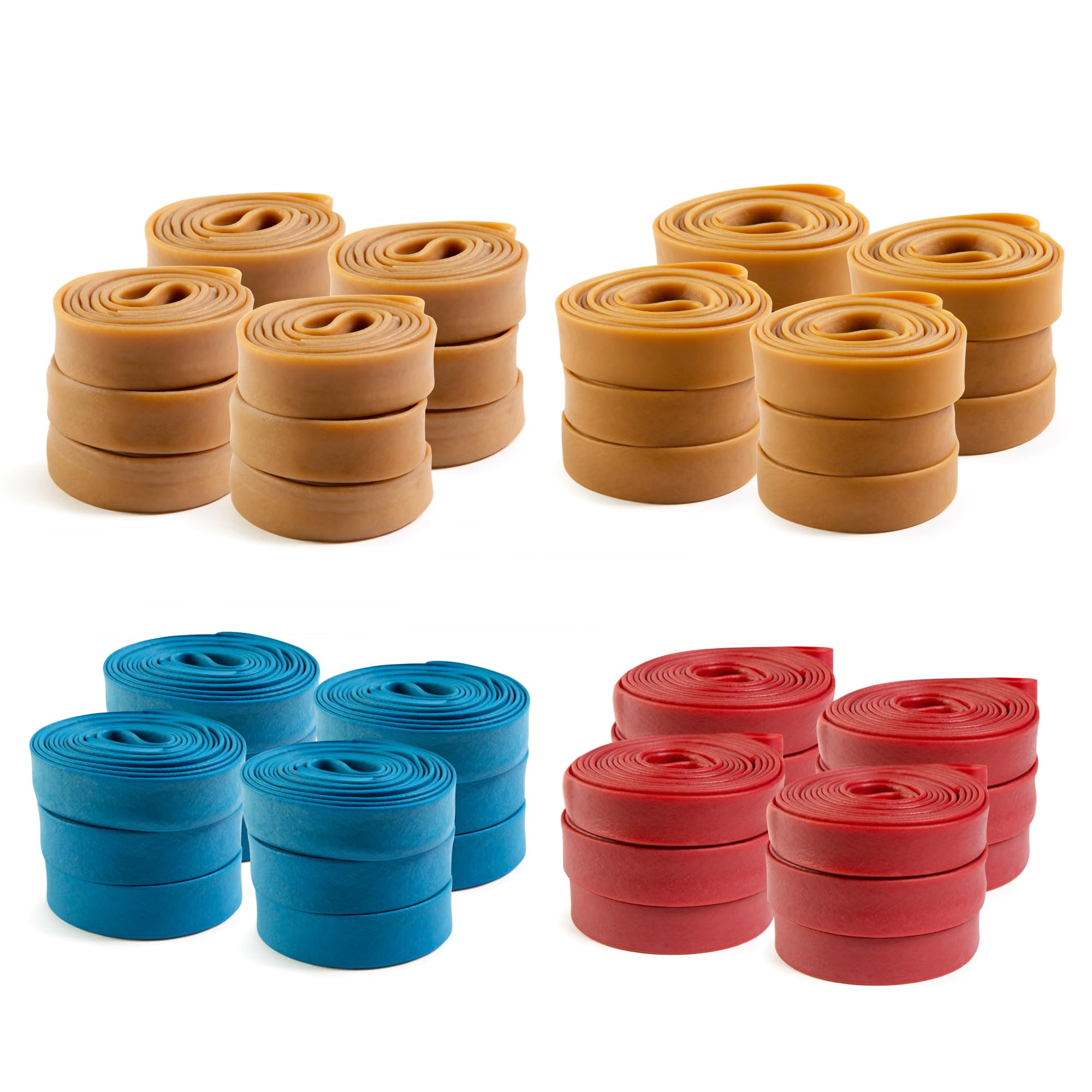 IDL Packaging Set of 34", 56", 84", and 92" Moving Rubber Bands (12 of each size, 48 pсs) - 2x Elasticity, 80% Natural Rubber - Extra Strong Mover Bands for Furniture, Boxes