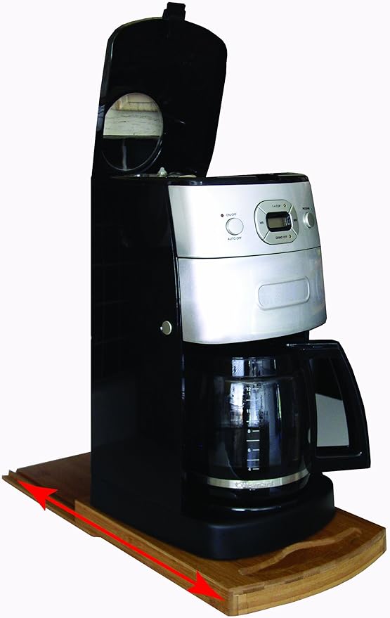 Dr. Organizer Bamboo Appliance Caddy, Slide Out Rolling Tray for