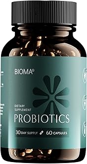 BIOMA Probiotics for Weight Management & Digestive Health, 3 in 1 Gut Health Probiotics and Prebiotics/Postbiotics, Slow Release Synbiotic Probiotic Capsules for Gut Health Multi Enzyme (60 Caps)