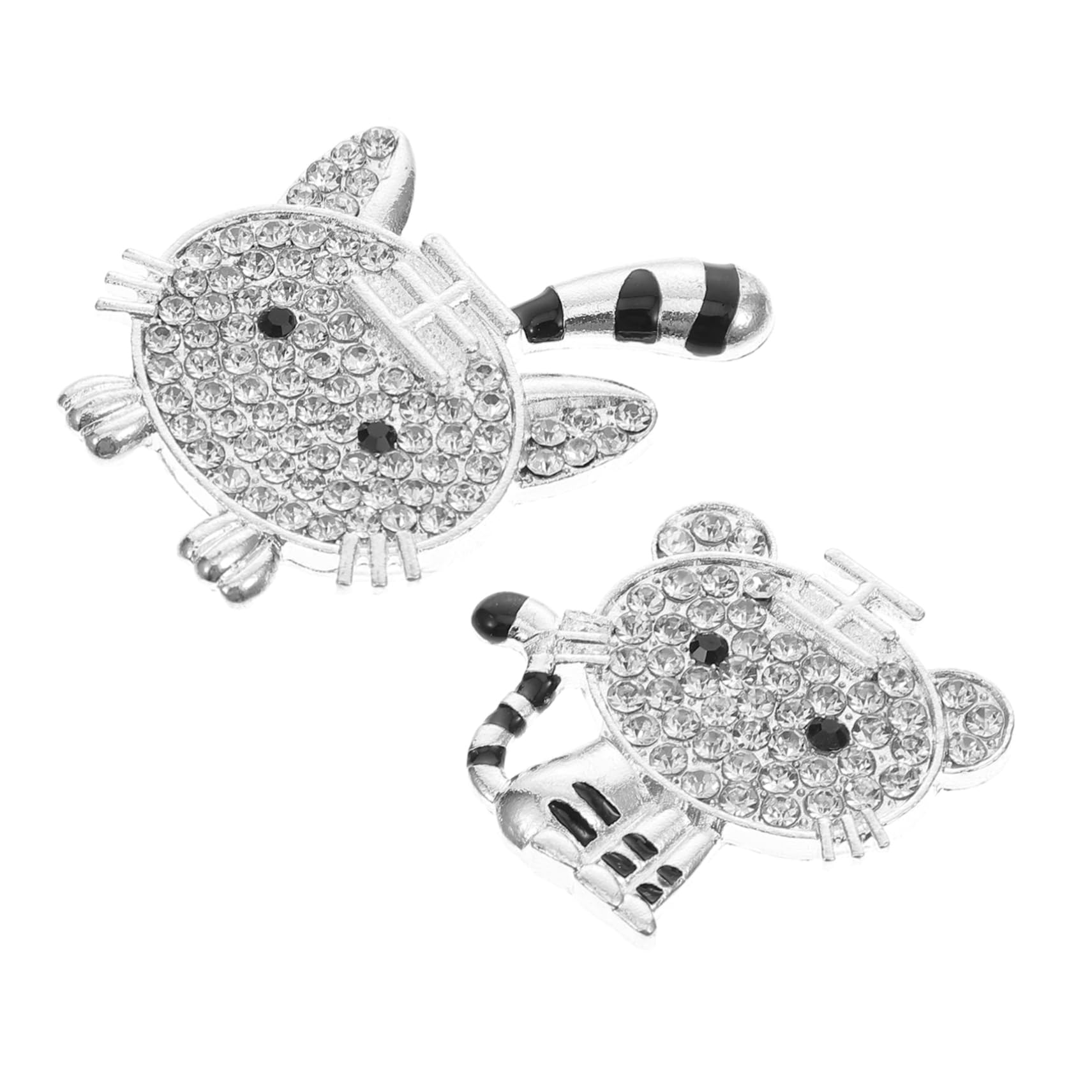 Veemoon 2pcs Jewelry Accessories Full Diamond Alloy Trinkets