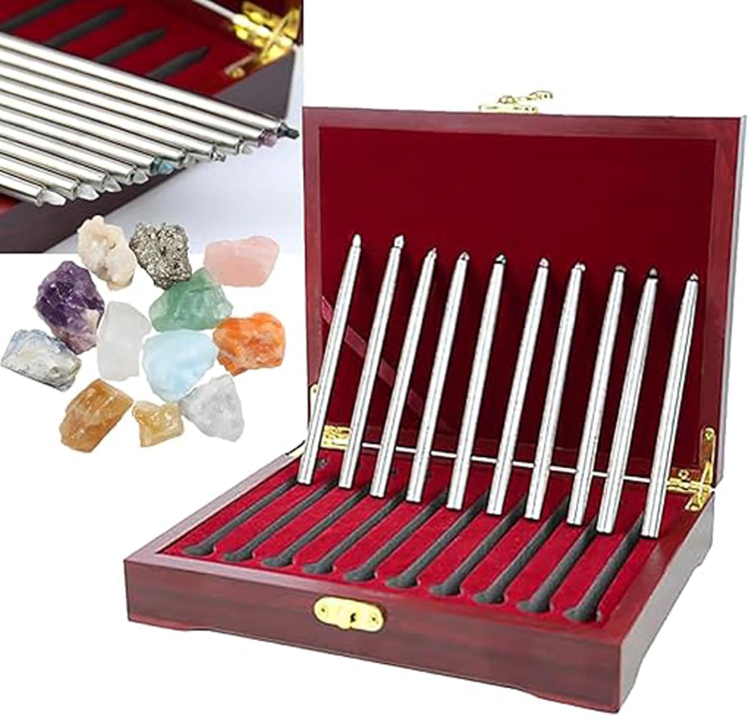 10 Pcs Scratch Tester Set, Mohs Hardness Test Kit for Concrete & Screens, Includes 304 Stainless Steel Tools & Storage Box, for Mobile Phones & Minerals