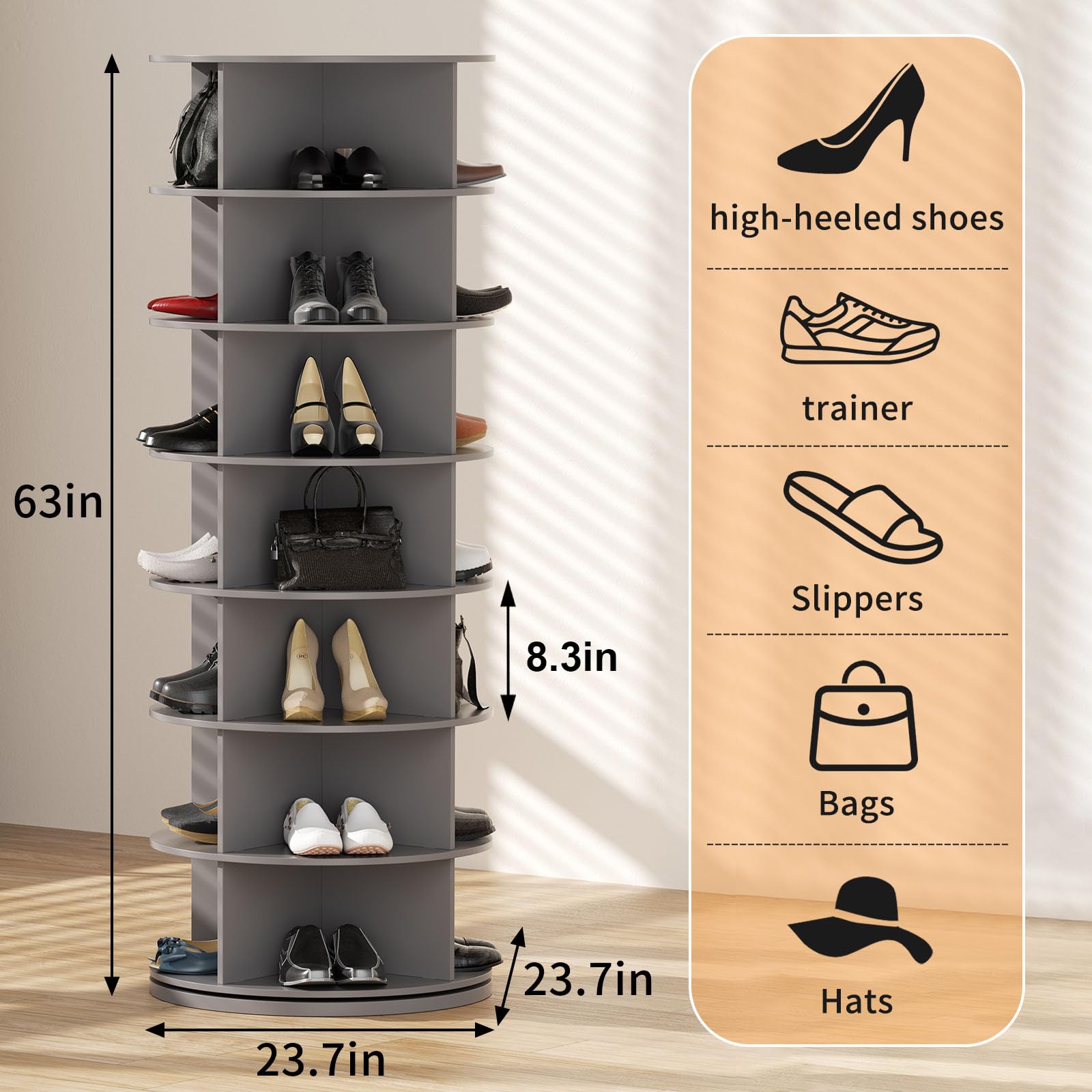 ShoeSpin 360° Draaibaar Schoenenrek - Ruimtebesparend en Multifunction ShoeSpin 360° Draaibaar Schoenenrek - Ruimtebesparend en Multifunction