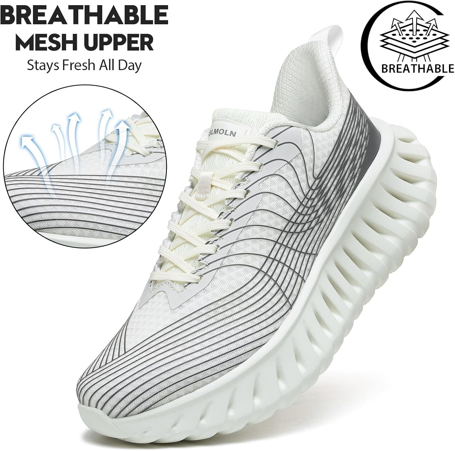 GSLMOLN Walking Shoes for Men Casual Shoes Breathable Lightweight Walking Sneakers for Workouts & Gym Cushioned Flexible Mens Shoes Training Fashion Sneakers - Image 2