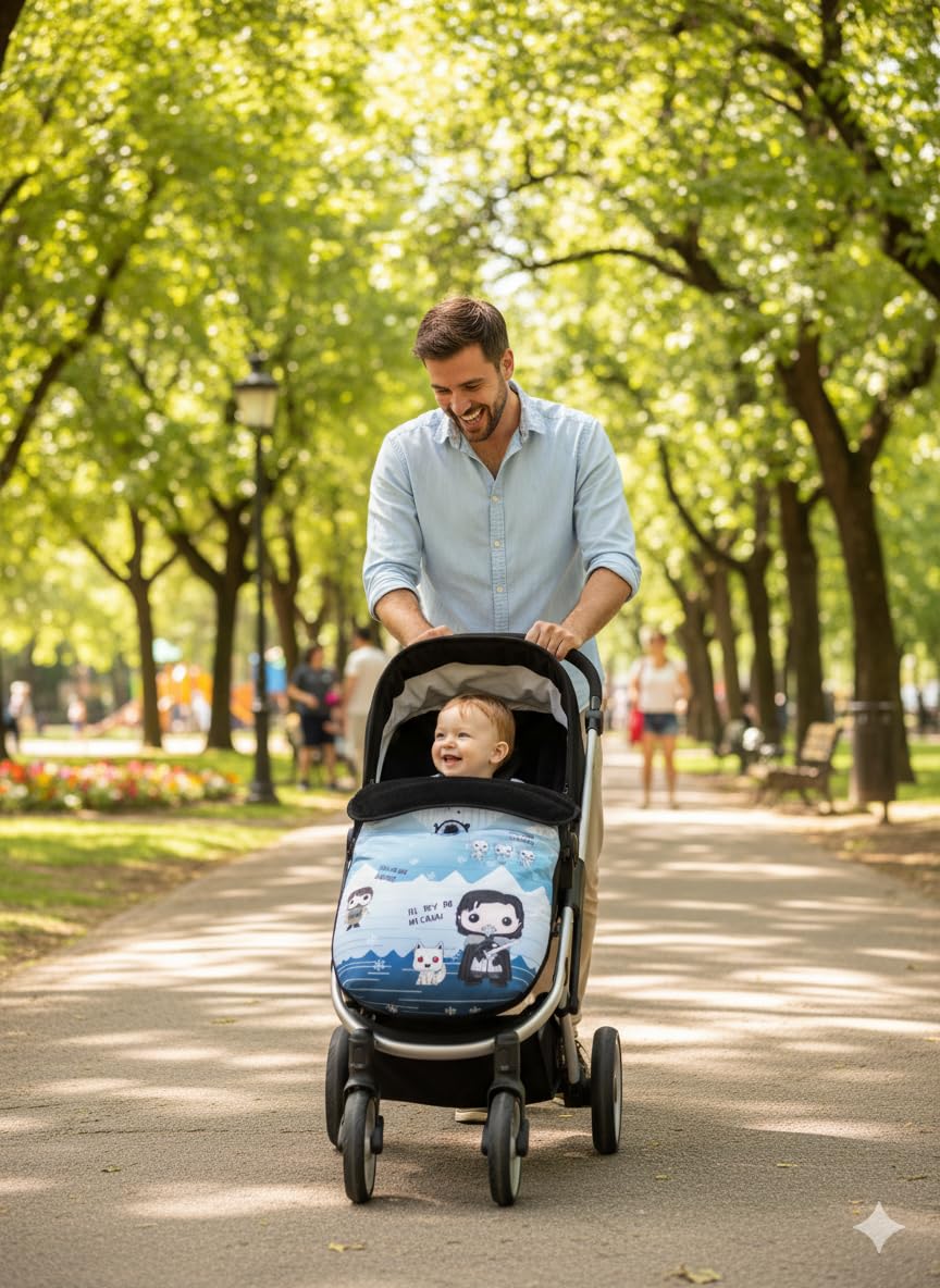 Baby Star Saco Silla de Paseo Universal, Saco Bebe Invierno con Polar extrasuave, Saco Carro bebé Impermeable, Desmontable y Transpirable, Doble abertura, resistente al frío hasta -15 grados