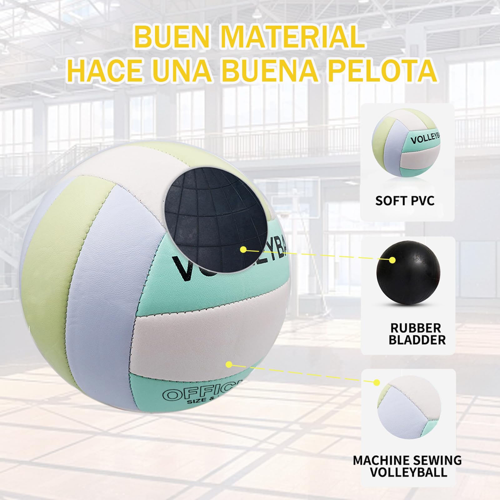 Pelota Voleibol,Balon Voley Playa,Tacto Suave Voleibol de Playa,Unisex-Adult,