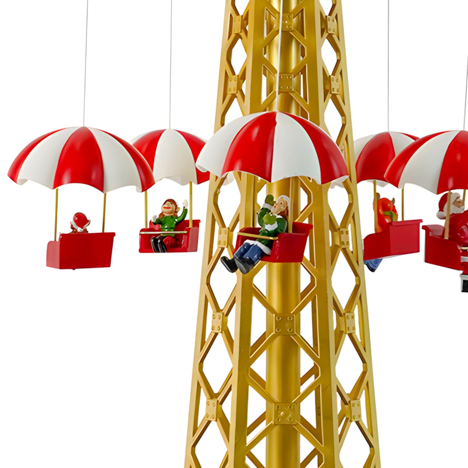 Wintem Giostra Natalizia in Movimento con Musica e Luci LED - Ideale per Decorare Casa o Villaggi di Natale Durante Il Periodo Natalizio - Realizzato in Materiali Resistenti - 44.5x24,5x24.5cm