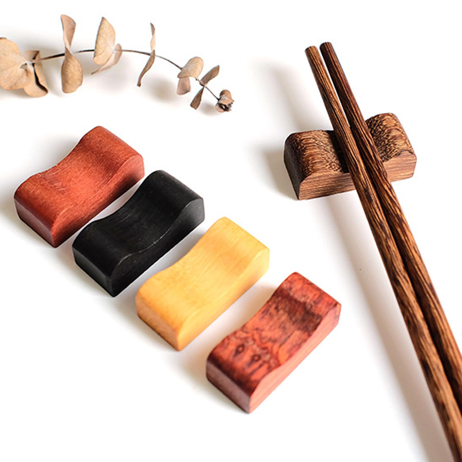 Repose-Baguettes en Bois, Support concave pour cuillères et fourchettes, idéal pour la Cuisine, Les fêtes et Autres Occasions. Facile à Nettoyer.