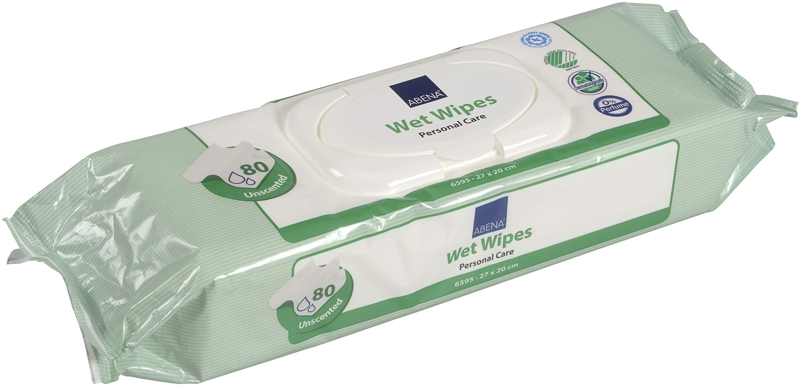 ABENA Salviette umidificate con coperchio in plastica, 12 confezioni - 20 x 27 cm
