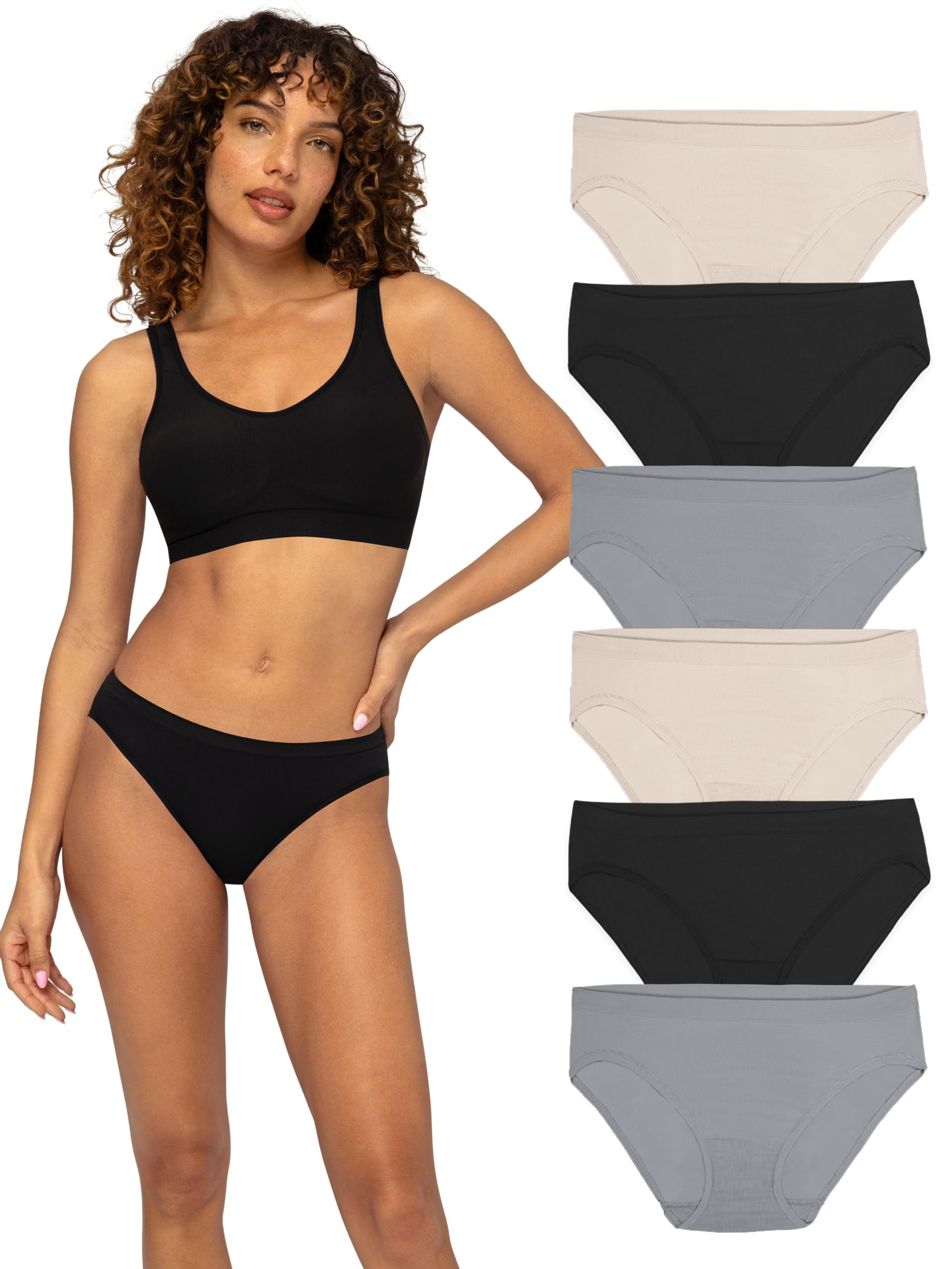 Fruit of the Loom Women's No Show Seamless Underwear, Amazing Stretch & No Panty Lines, Smooth Under Clothes