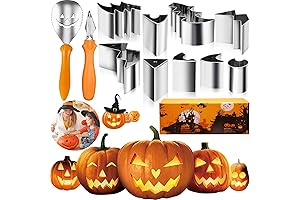 11-Piece Pumpkin Carving Kit with Stencil Films for Halloween Decorations