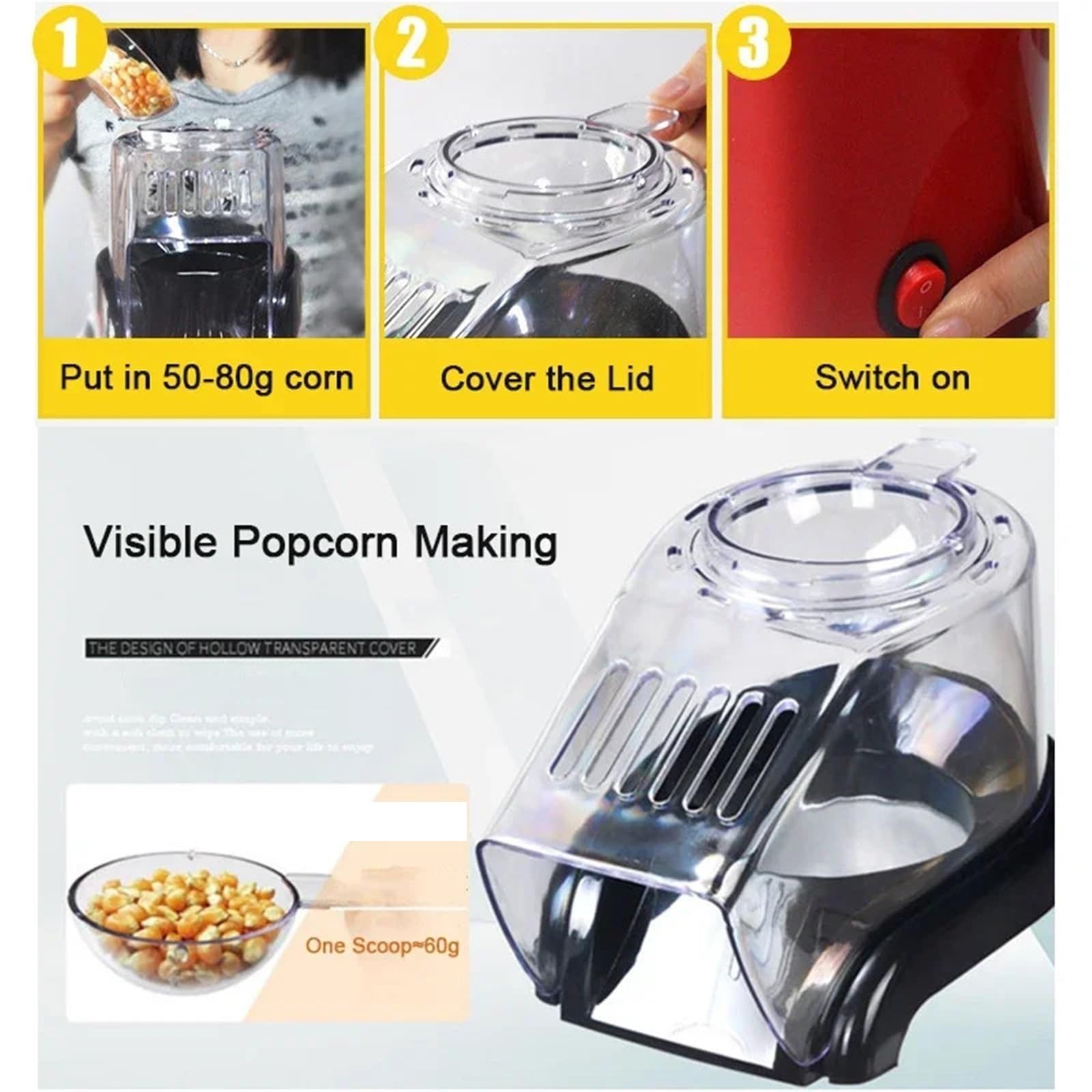 Mini Macchina Elettrica Per Popcorn Caldi Senza Olio