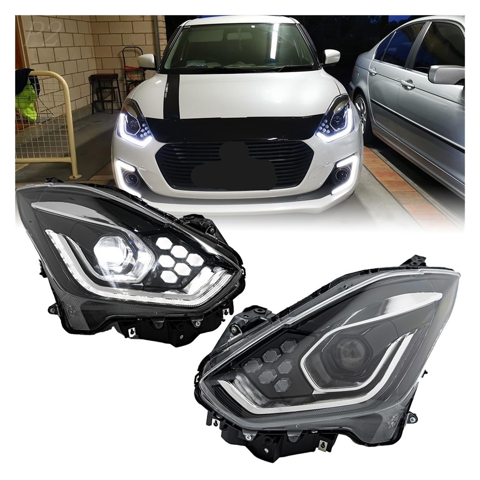 CMIJAHU Fit For SUZUKI Swift 2018-2021 LED DRL Hella Xenon Lens Hella Hid H7 Car Accessories Headlight(Left hand drive)