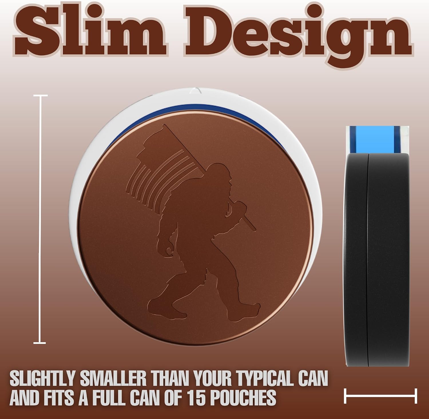 ZPACK Magnetic Metal Can, Holder, Metal Container, Carved Tin with Magnetic Closure, Aluminum Container, Slim Pouch Can, Gift for Him (Ridge Brown)