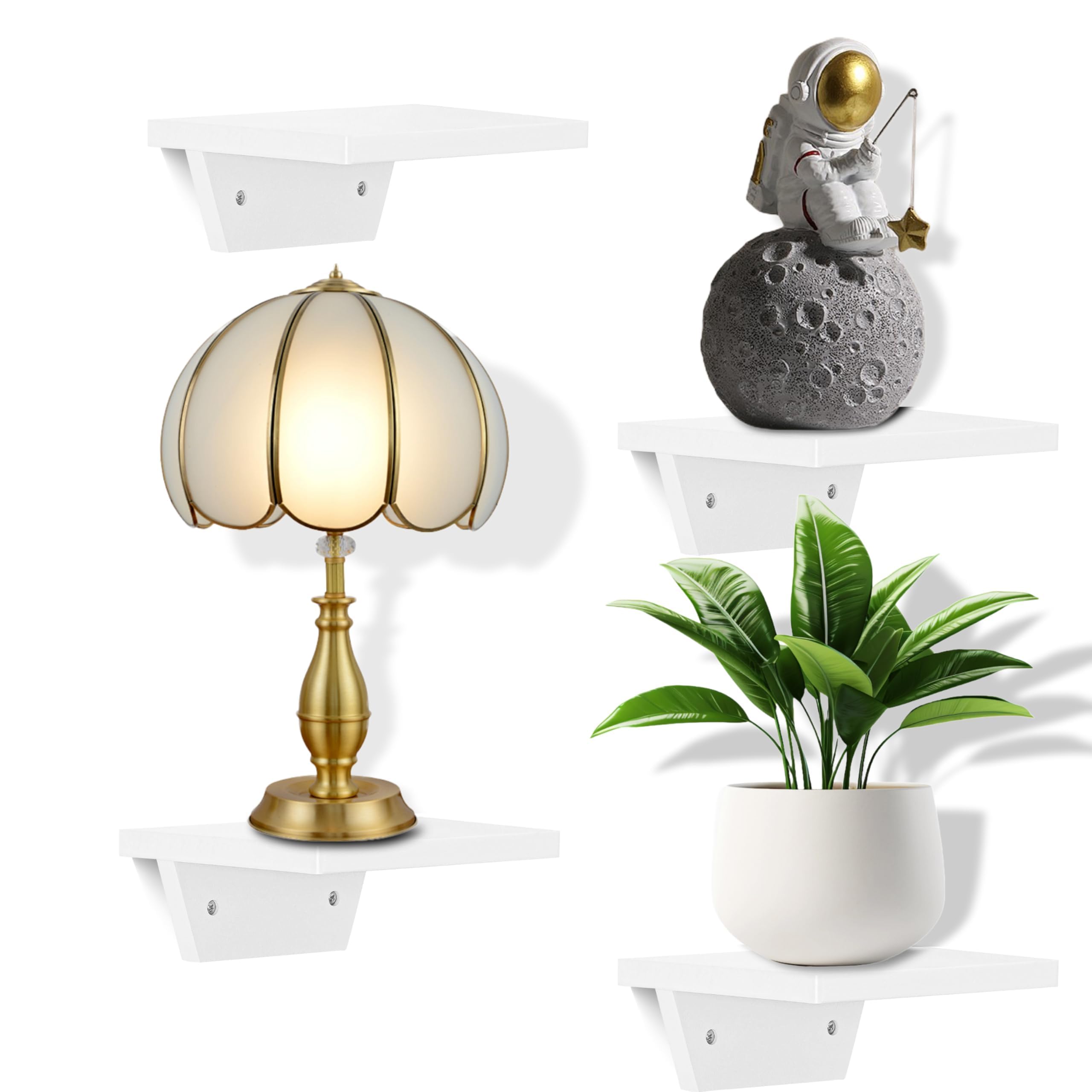 Small Wall Shelves,Speaker Shelf,Floating Shelf Trapezoid for Wifi Router
