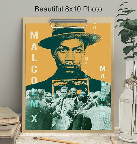 Miniatura 3 de Malcolm X Poster -8x10 Black African American Civil Rights Inspirational Motivational Home Wall Decor, Art Print for Office, Classroom, School,
