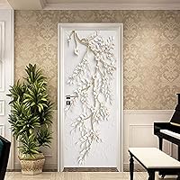 Vista 36 de KACOLOR Calcomanía 3D para puerta de dormitorio, sala de estar, baño, 2 calcomanías de pared, autoadhesivas, impermeables, extraíbles, murales