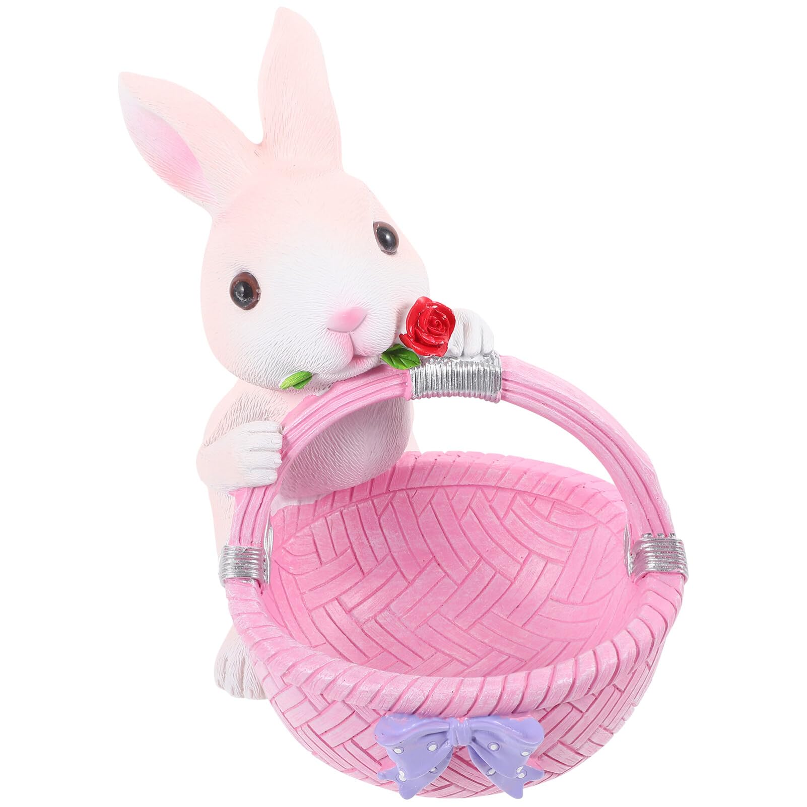 STOBAZA Décoration De Pâques Résine Statue De Lapin Panier pour Bureau Ornement De Bureau Forme De Lapin Cartoon pour Fête De Pâques