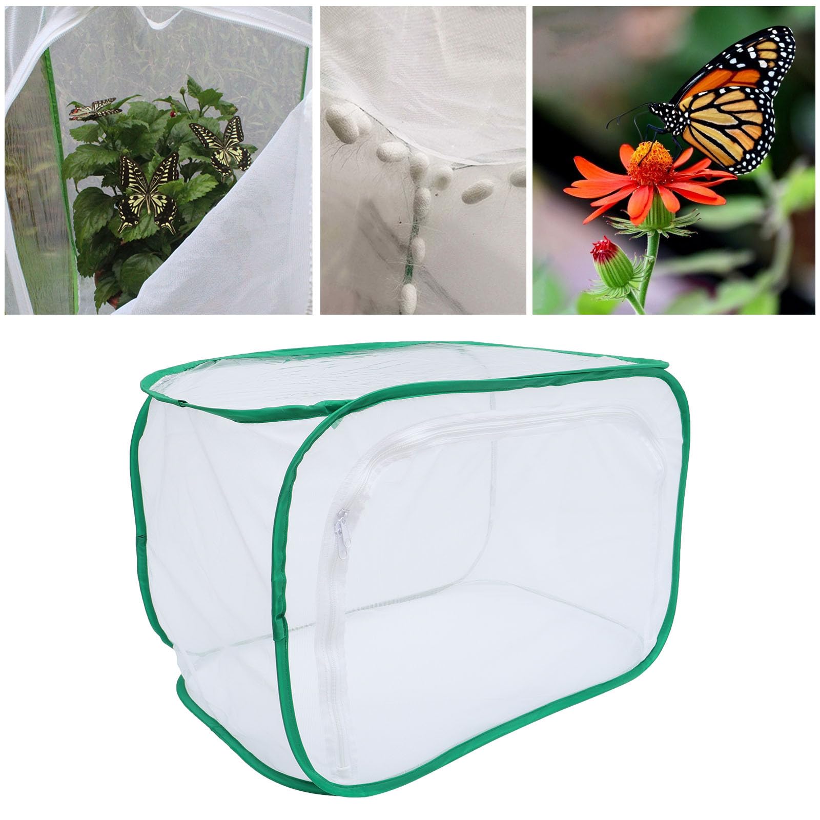 Jaula Plegable para Mariposas 40x40x60 Cm Malla Transpirable para Incubadora de Plantas y Hábitat Insectos, Caja Protectora para Mascotas y Cultivo de Plántulas