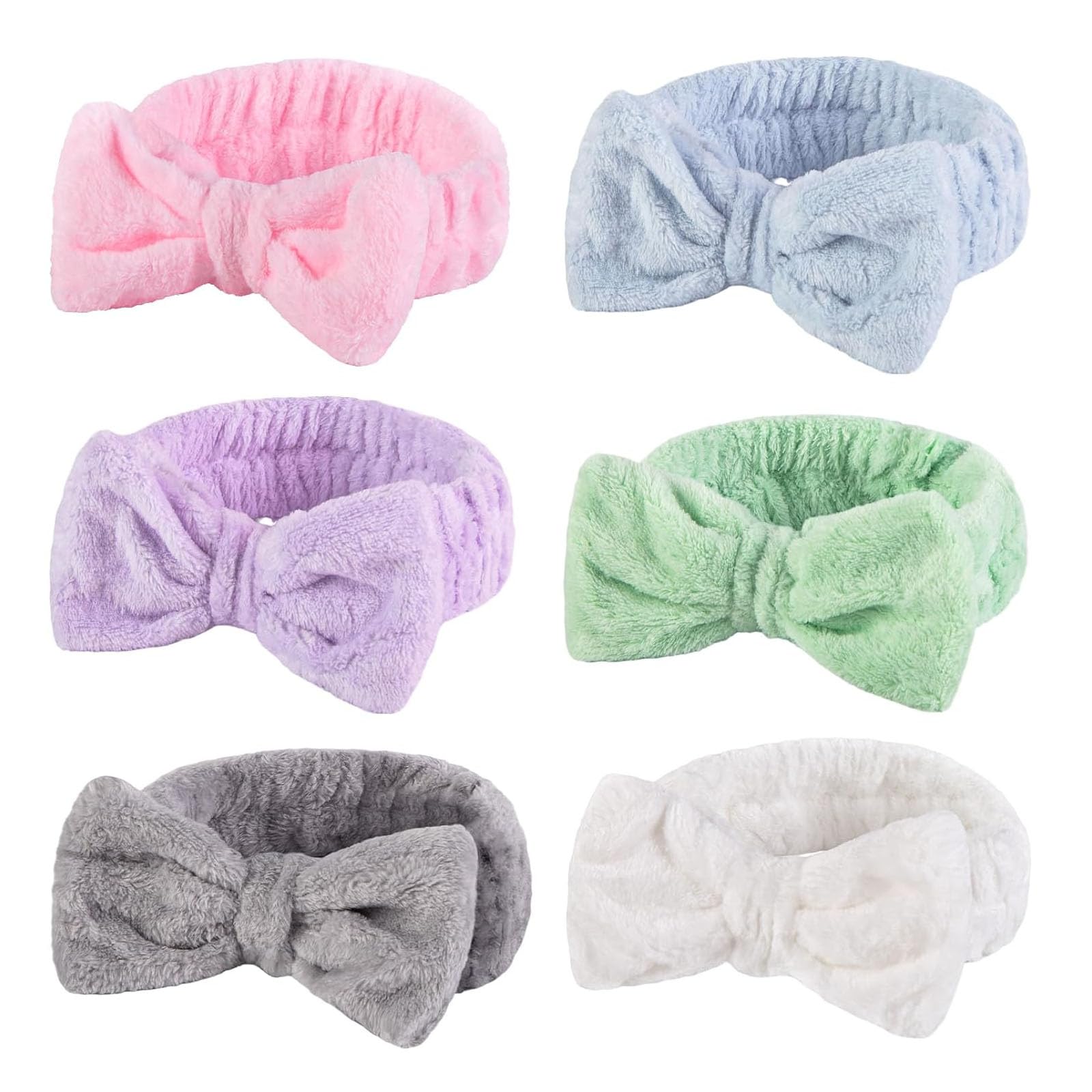 Shindel 6 Pack Spa Headbands, Skincare & Makeup Headbands for Face Washing Light Colors