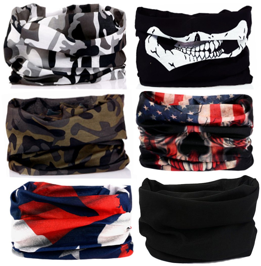 Pack of 6PCS Headband Bandana Protective Multi-use Seamless Breathable Neck and Head Tube Gaiter. Can Be Used As Neck Warmer Headband Bandana Wristband Balaclava Headwrap. For Outdoor Activities Like Fishing Hunting Golf Camping Hiking Sports Motorcycle Riding Biking Cycling Amy Camo-image-15