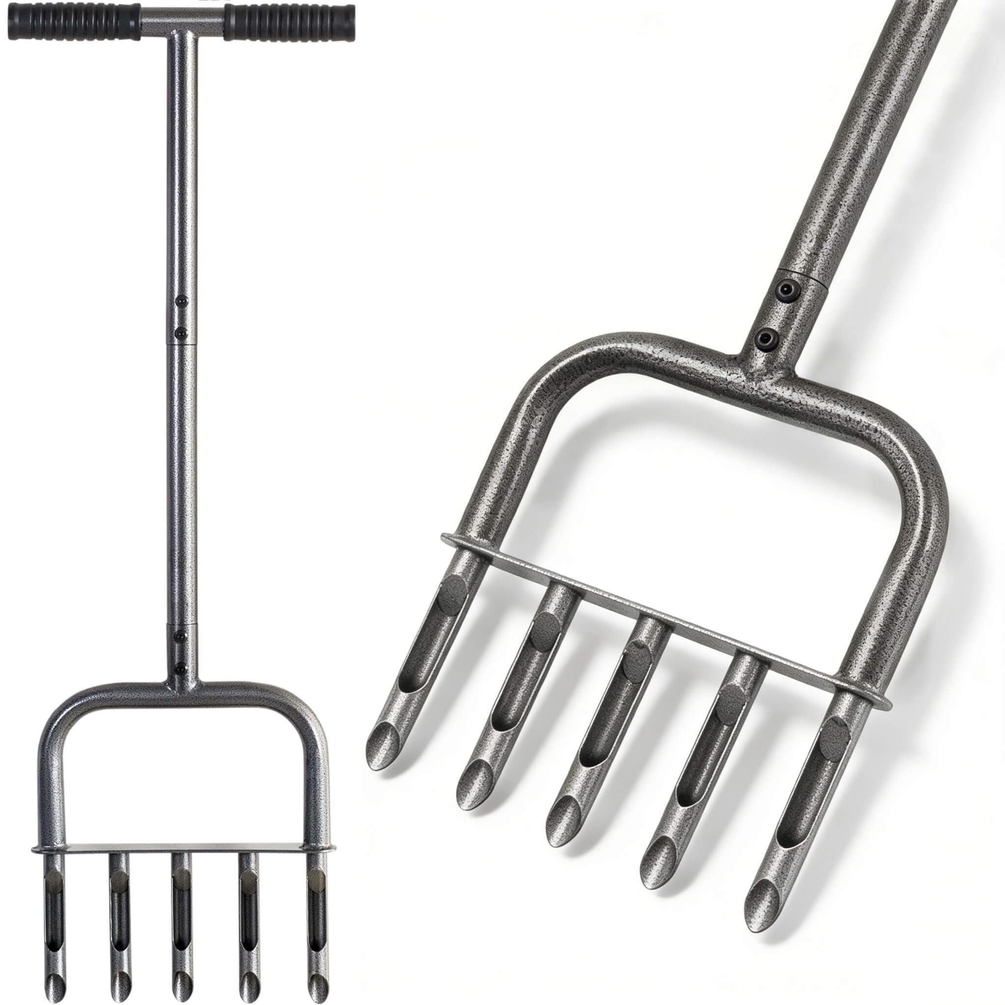 Herramienta aireadora manual para césped, aireadores de césped con 5 dientes huecos, herramientas para aflojar el suelo del jardín para mejorar la salud del césped