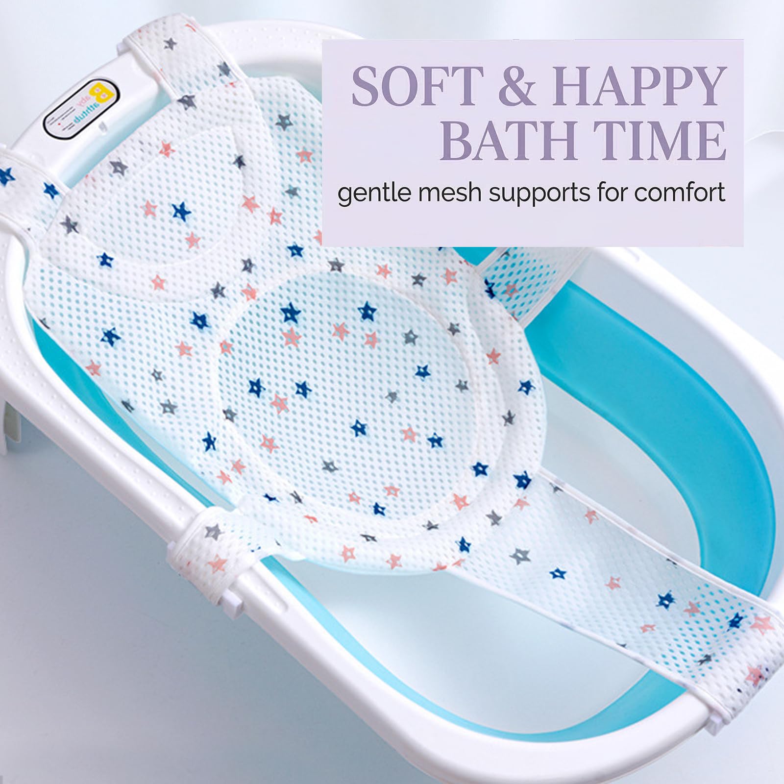 1 Pièce Coussin de Bain Ajustable Antidérapant, avec 2 Brosses à Shampooing Incluses, Tapis de Bain Réducteur de Glisse pour Bébés (6-24 Mois), Idéal comme Cadeau de Naissance