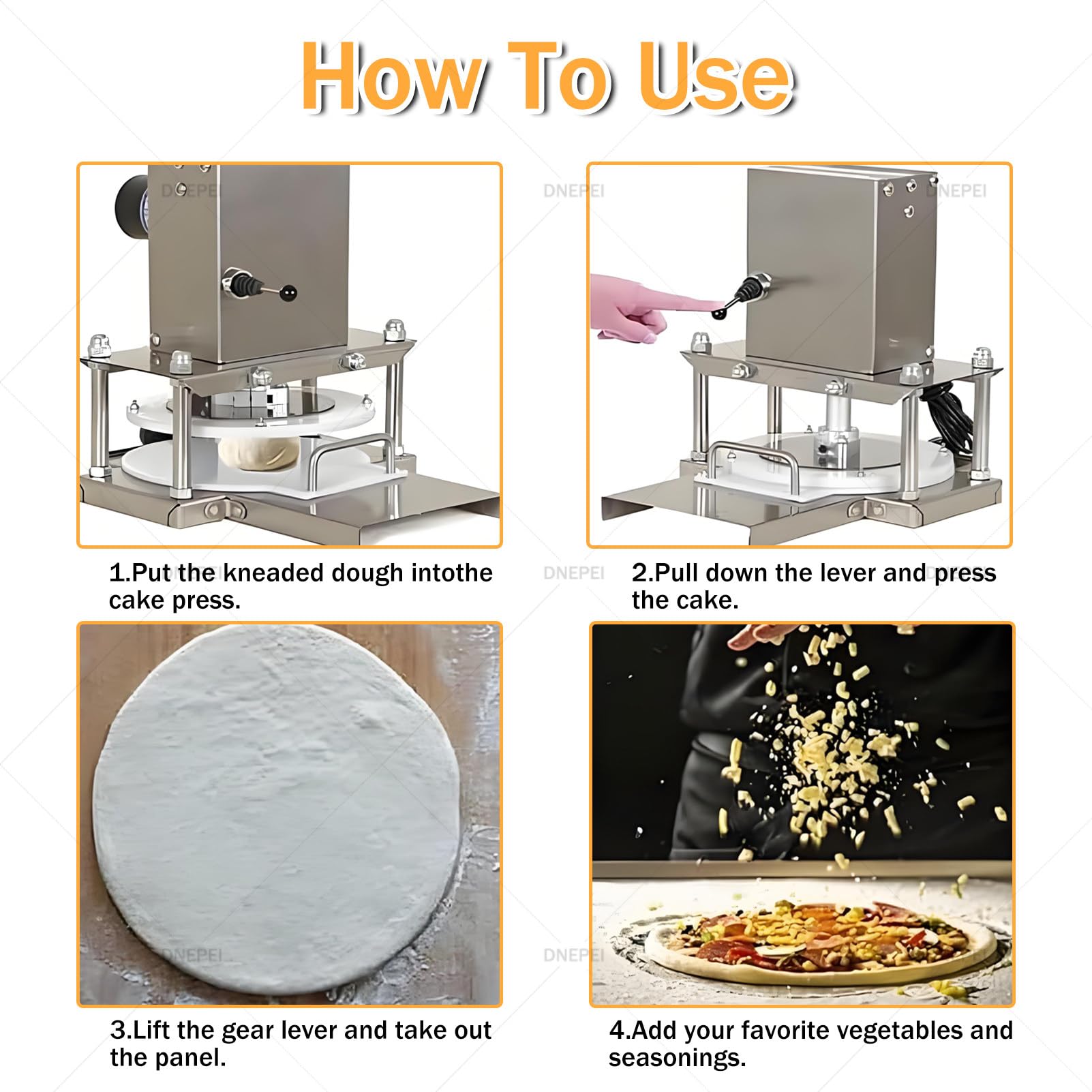 Pressa per Pasta per Pizza in Acciaio Inossidabile Resistente, pressa e spianatrice Portatile per Pasta, Perfetta per ristoranti, pizzerie e cucine domestiche, Facile da Pulire 30cm/11.8in