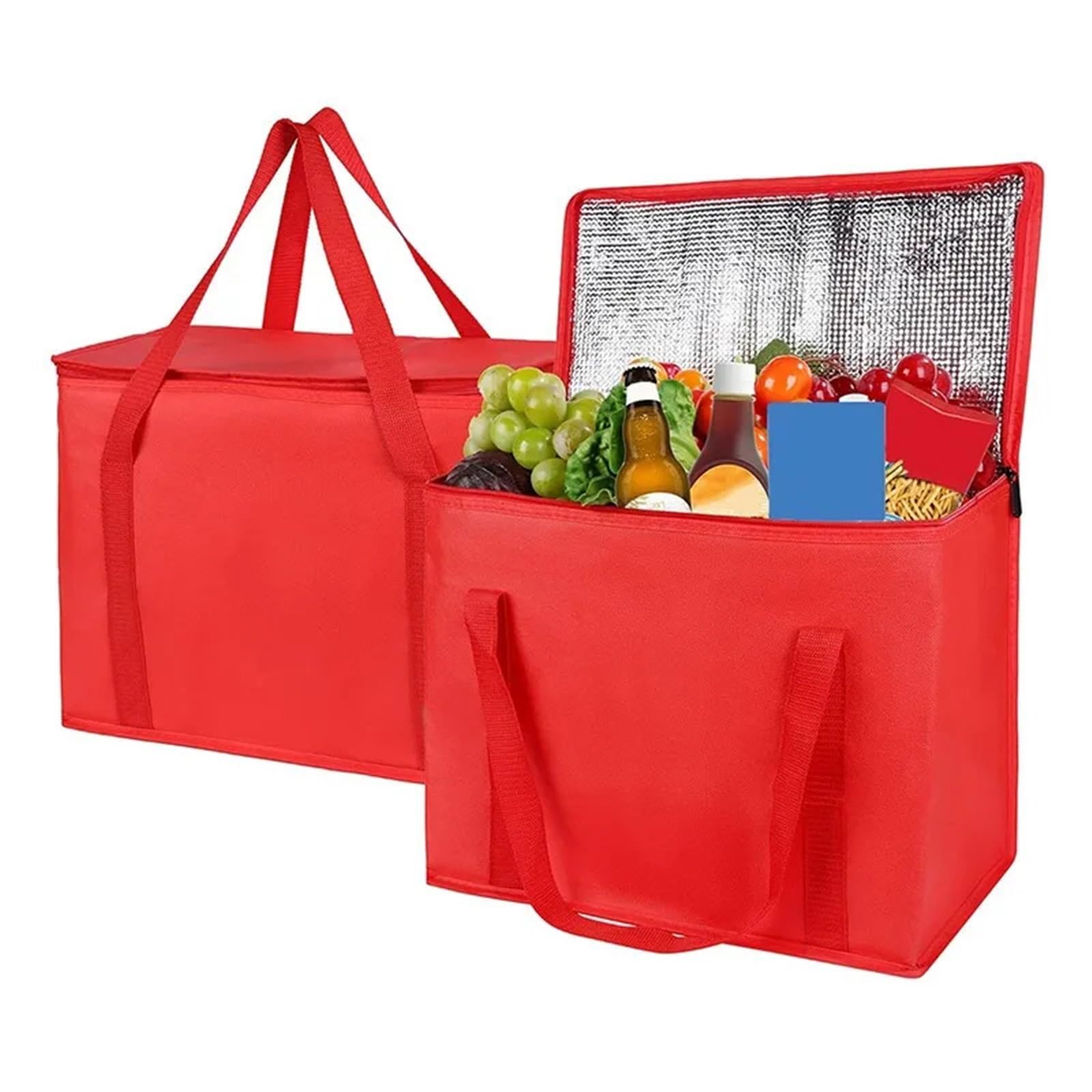 1 pz Borse for la spesa isolate pieghevoli Borsa termica morbida riutilizzabile for consegna di cibo da asporto calda e fredda leggera per Alimenti
