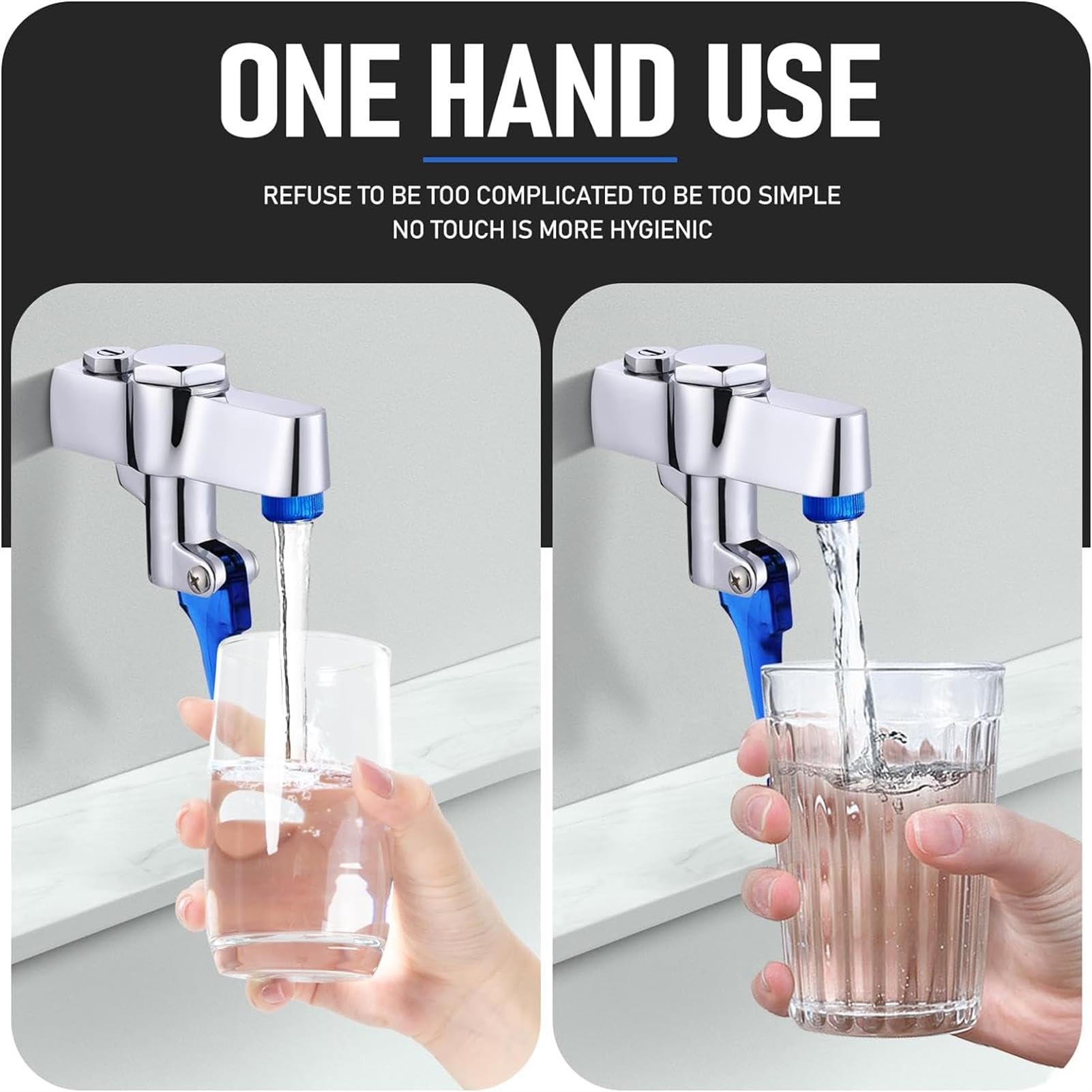 Glasfüller Wasserhahn Wandhalterung - Push-Back Wasserflasche Füllstation für Café, Hotel und Küche - Effiziente Glasfülllösung