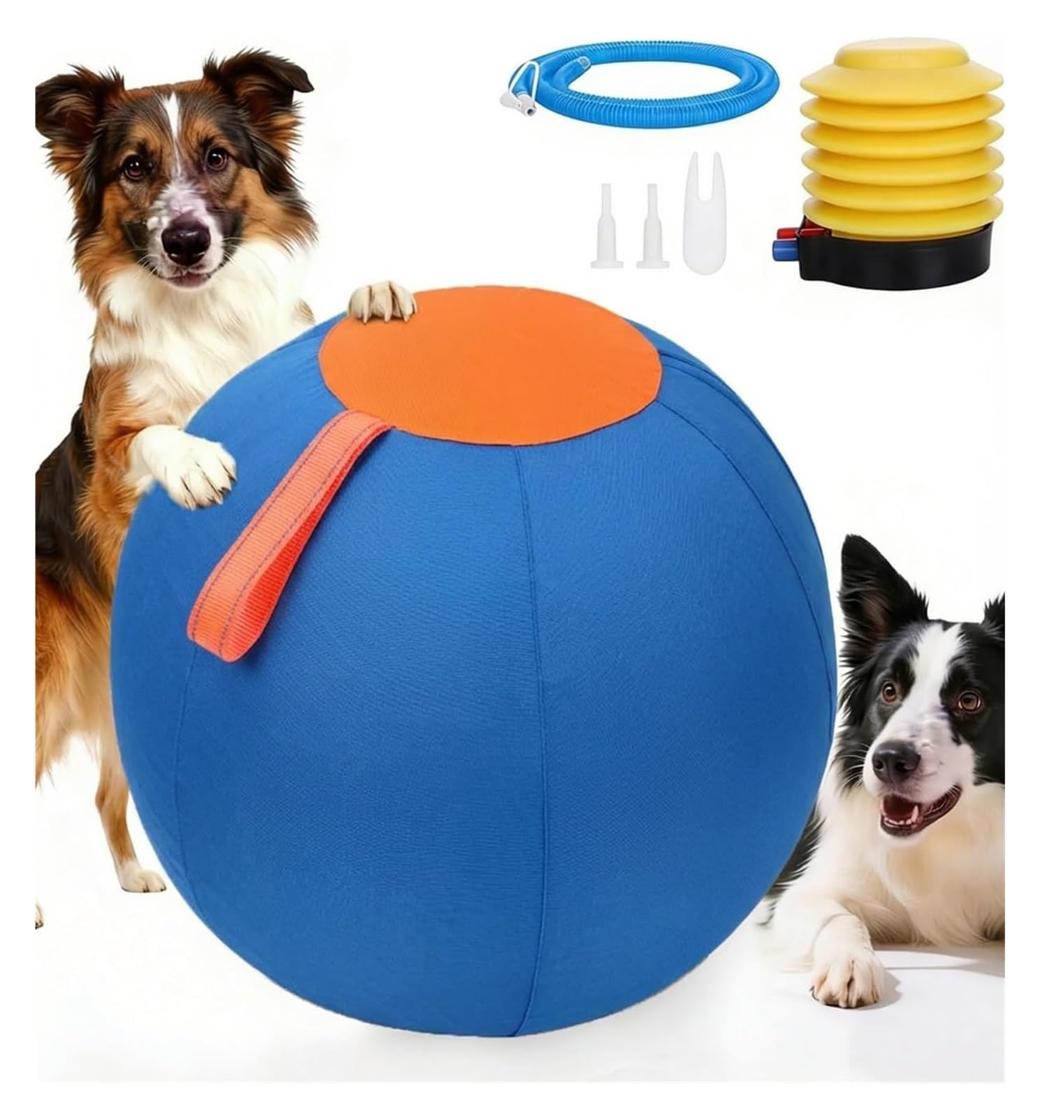 AngloCrate 2026 Thickened 10/18/22 Inch Calming Jumbo Dog Ball | Giant Herding Ball For Dogs, Durable Tear-Resistant Inflatable Big Dog Ball With Heavy-Duty Handle Cover & Inflation Pump(C,45CM)