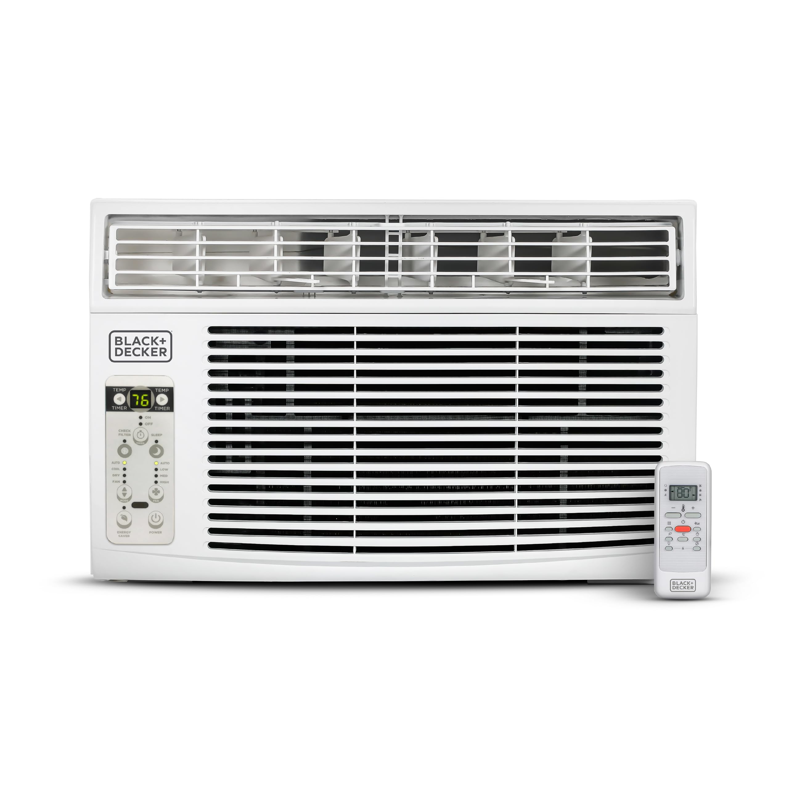 BLACK+DECKER BD08WT6 Window Air Conditioner with Remote Control, 8000 BTU, Cools Up to 350 Square Feet Energy Efficient, White