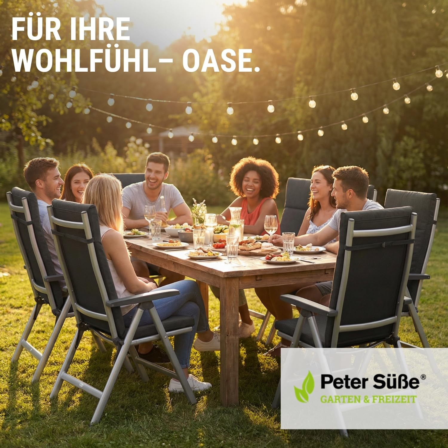 KETTtex Comfort Auflage Hochlehner anthrazit floral I Gartenstuhl Polster 123x50x7/4cm I hochwertige und Pflegeleichte Sesselauflage I Wetter- und formbeständige Stuhlauflage I KTH2 Sitzauflage
