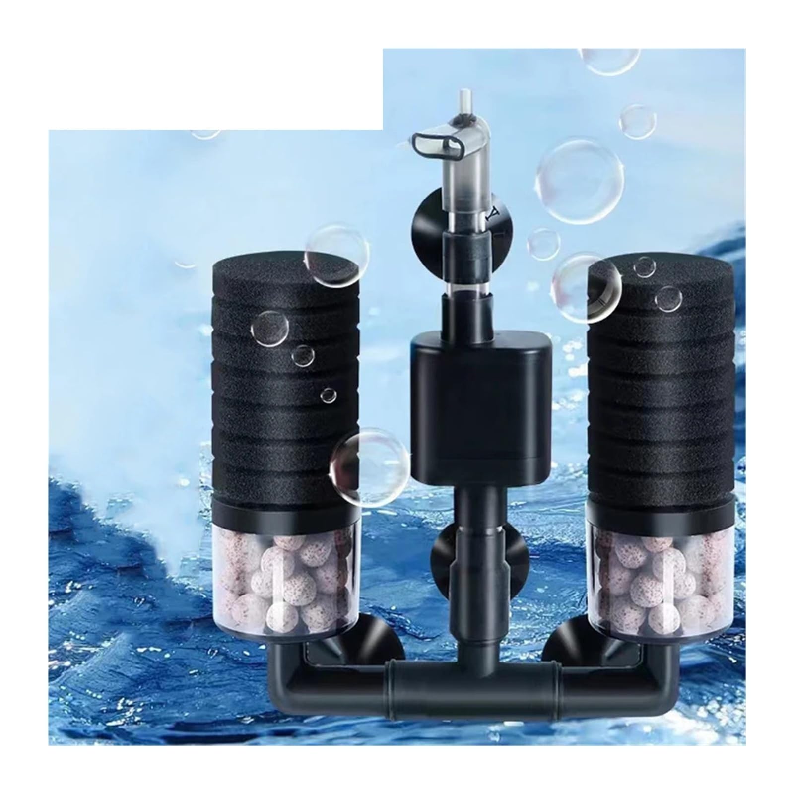 Filtro de Esponja for Acuario con Bomba de Agua for pecera, Bomba de Aire, Skimmer, Filtro bioquímico, filtros biológicos for Acuario(YU-229C with Pump)