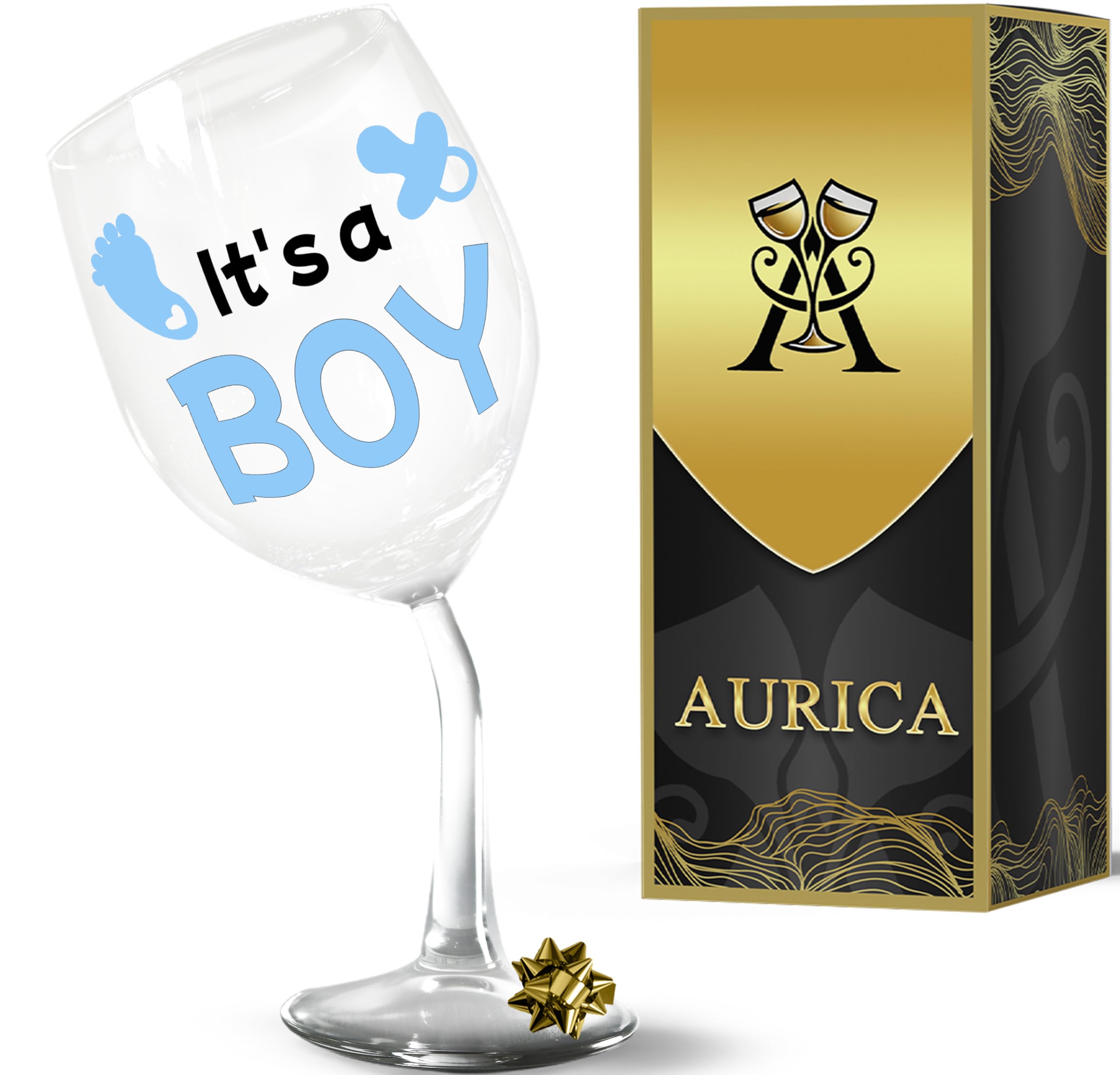 Calice Vino Personalizzato Piegato Baby Shower - Un Modo Originale Per Rivelare Il Sesso Del Tuo Bambino - Boy Or Girl?