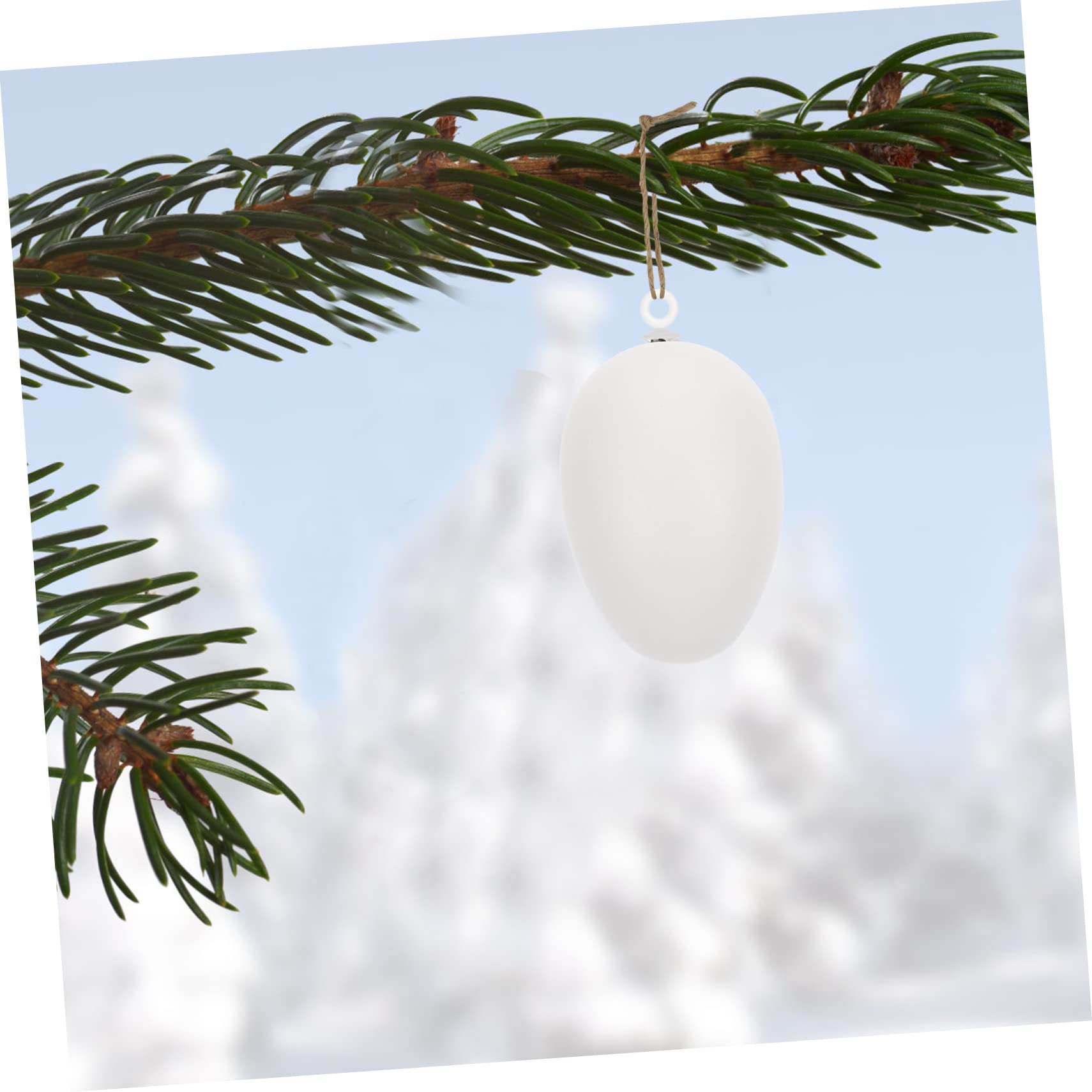 MUSISALY 50pcs Imitation Eggs DIY Painting Egg Model Paintable DIY Crafts Egg Model Stuffed Eggs Hanging Easter Eggs Artificiales Para Easter Eggs Decor Fillable Eggs White Plastic