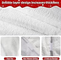 Vista 3 de 48 Inch Christmas Tree Skirt - Vonhen Extra Larger Thick Faux Fur Tree Skirt White Plush Skirt for Merry Chtistmas Party Christmas Tree Decoration